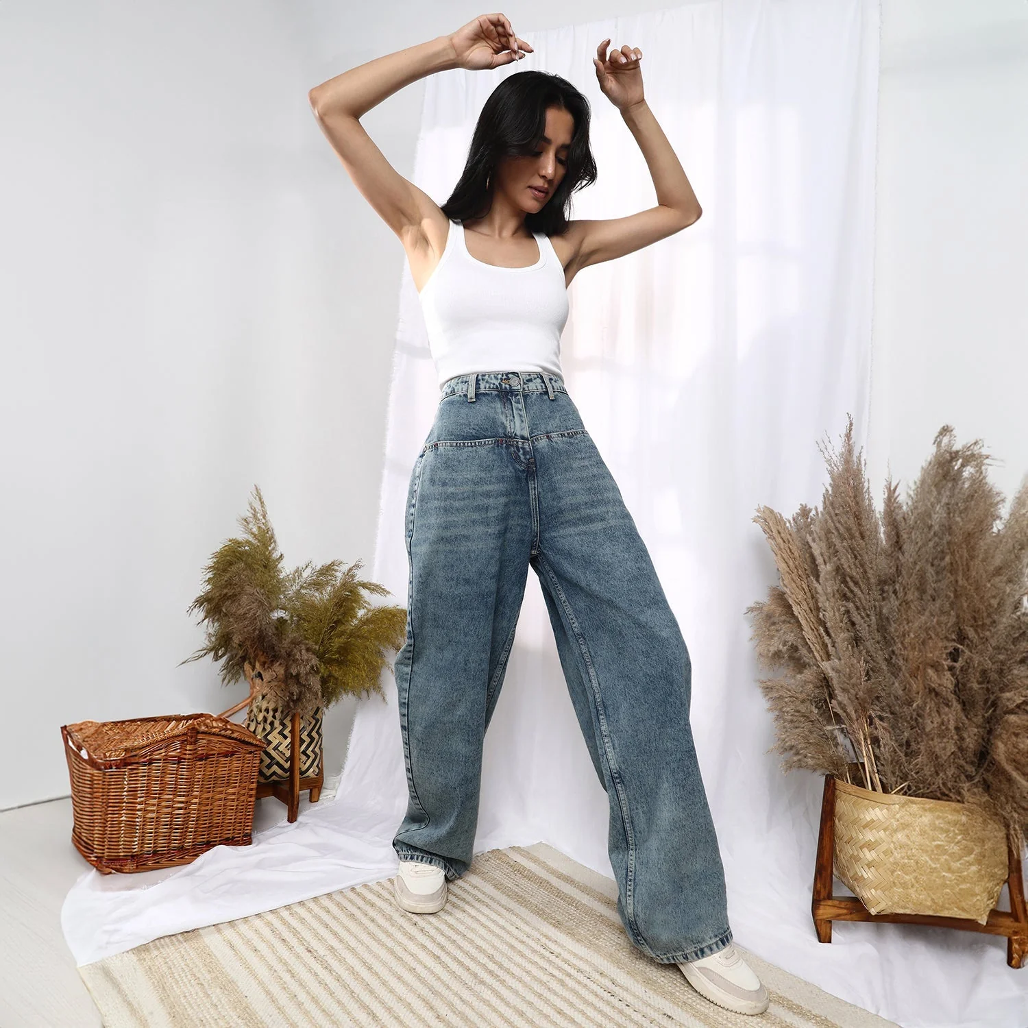 Acid-Wash Straight Denim Jeans - Image 6