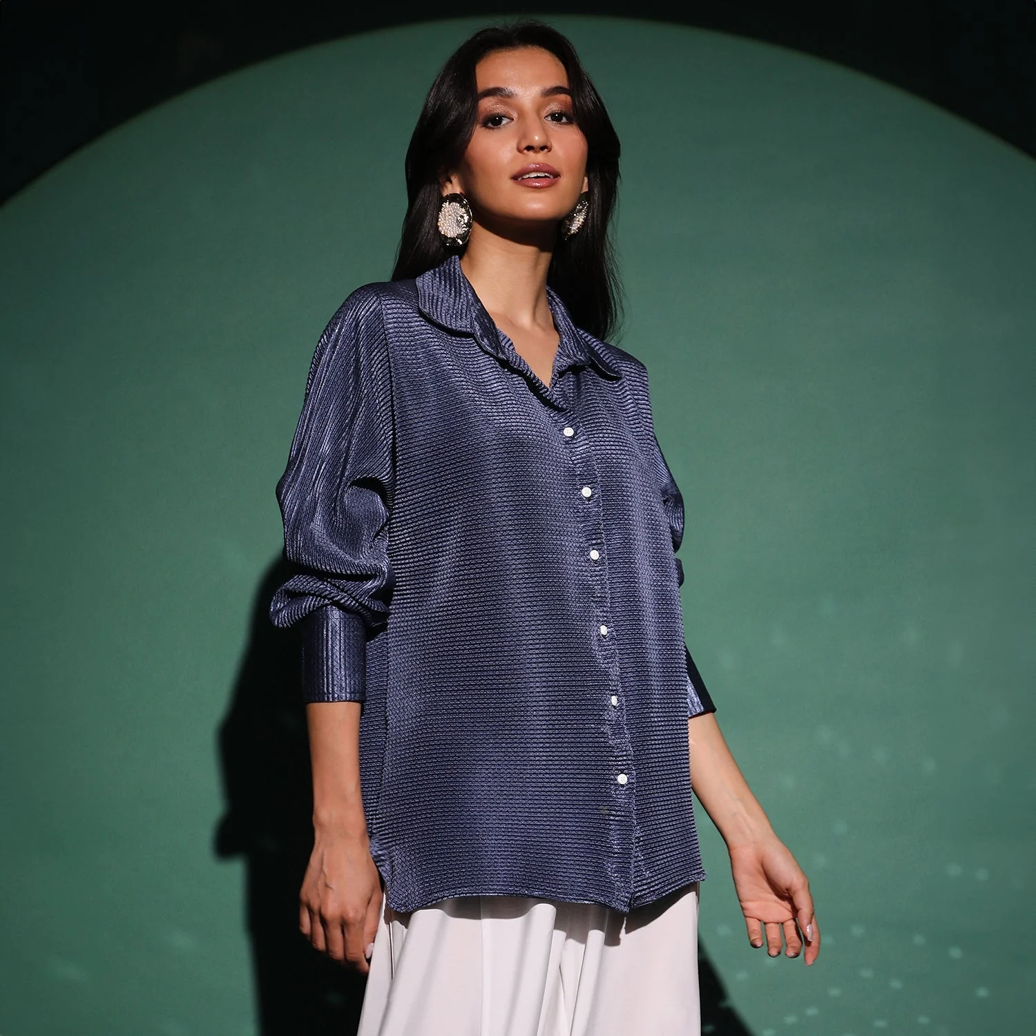 Textured-Pleat Shirt - Image 3