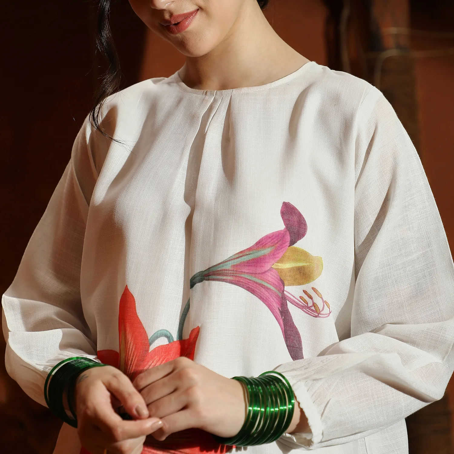 Amaryllis Flora Kurti With Trousers - Image 2
