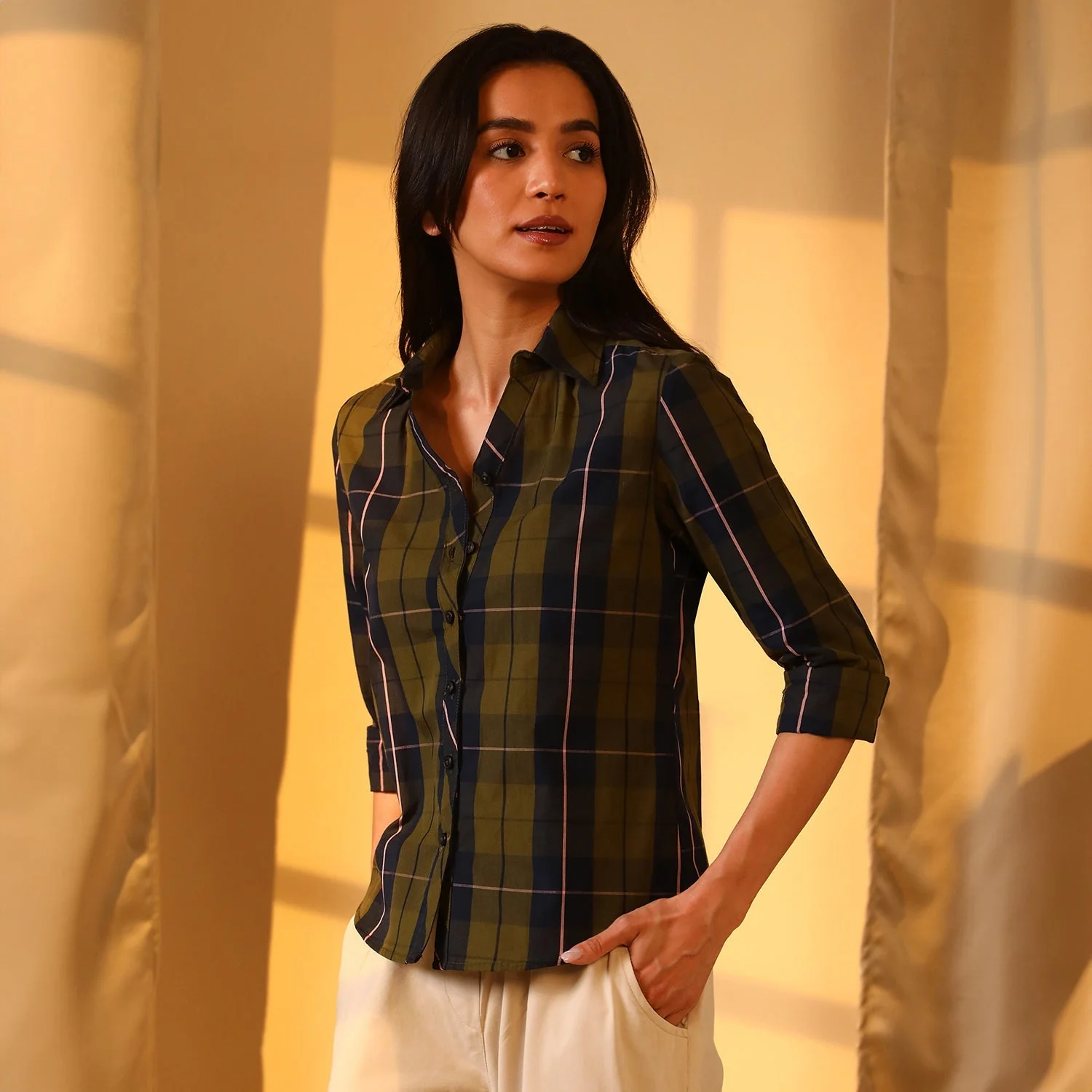 Tartan Plaid Boxy Shirt - Image 3