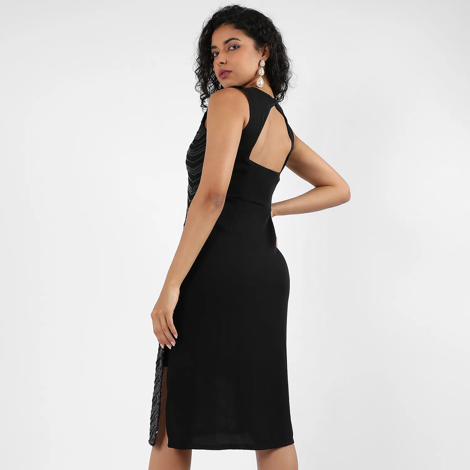 Sequin Slit Dress - Image 5