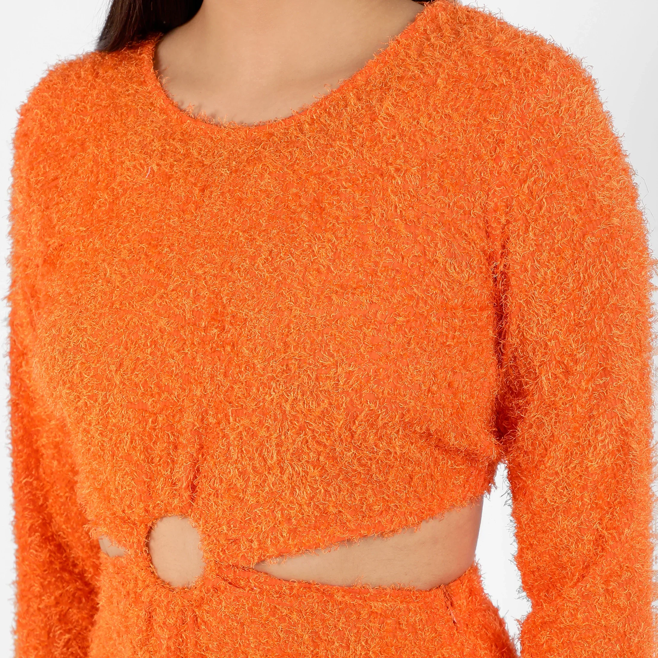 Orange Sherpa Cut-Out Dress - Image 5