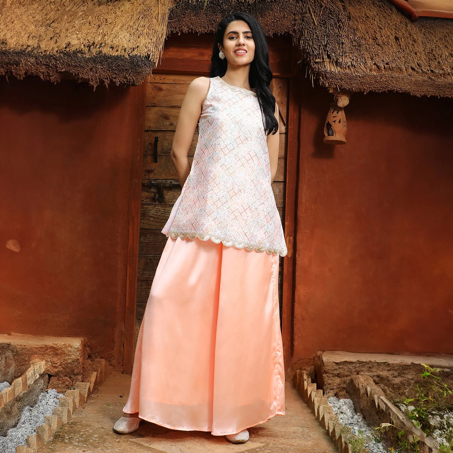 Geometric Kurti With Palazzo - Image 2