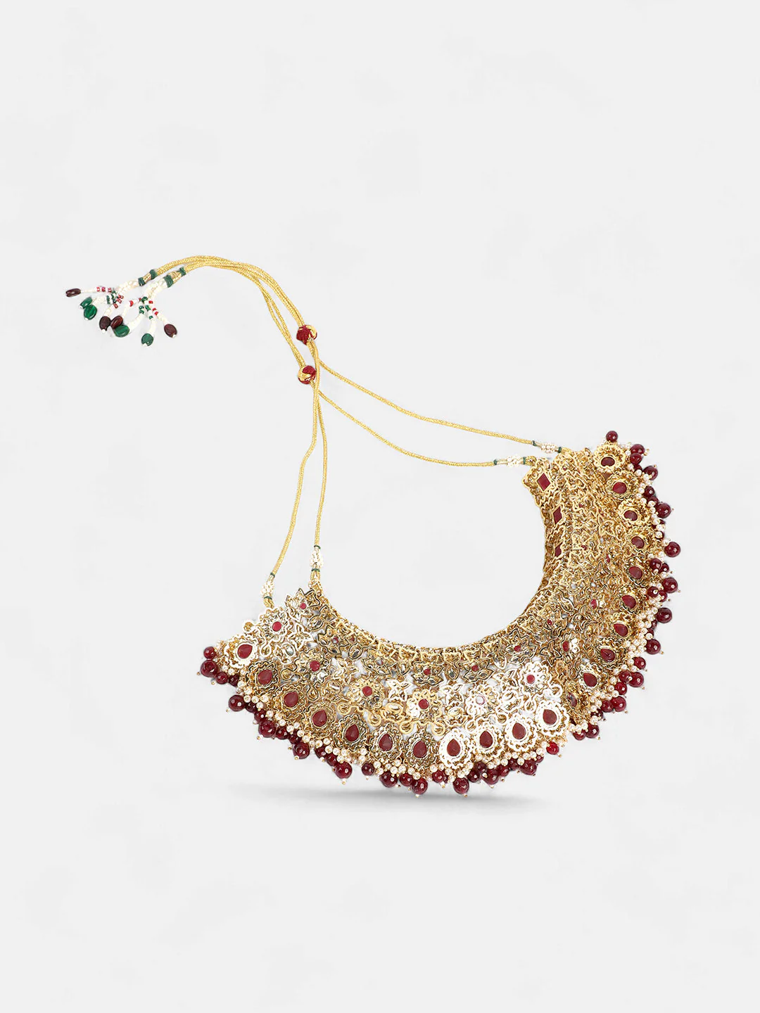 The Aminah Jewellery Set - Ruby Red-SOHNCK1539 - Image 10