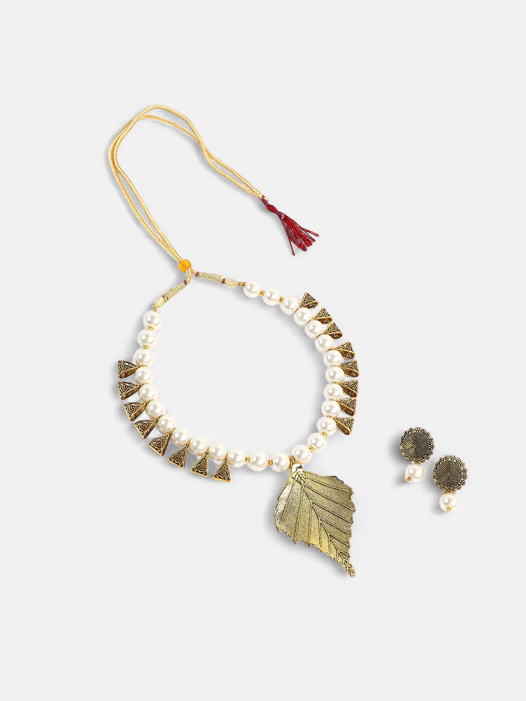 The Kasika Jewellery Set - Antique Gold-SOHNCK1045 - Image 6