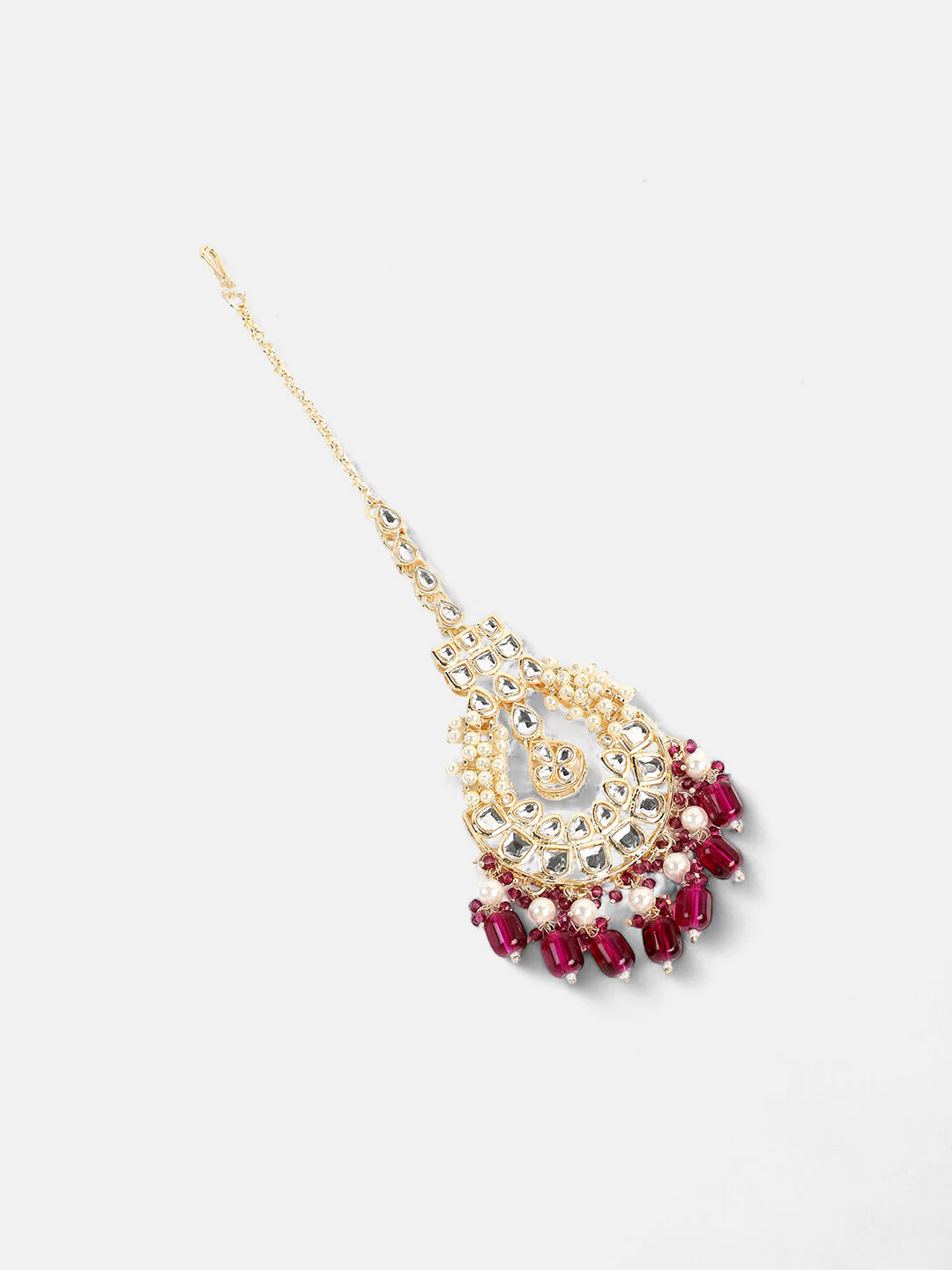 The Naila Jewellery Set - Magenta Pink-SOHNCK1543 - Image 4
