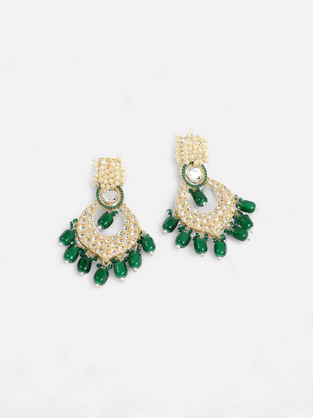 The Roshanara Jewellery Set - Emerald Green-SOHNCK1542 - Image 11