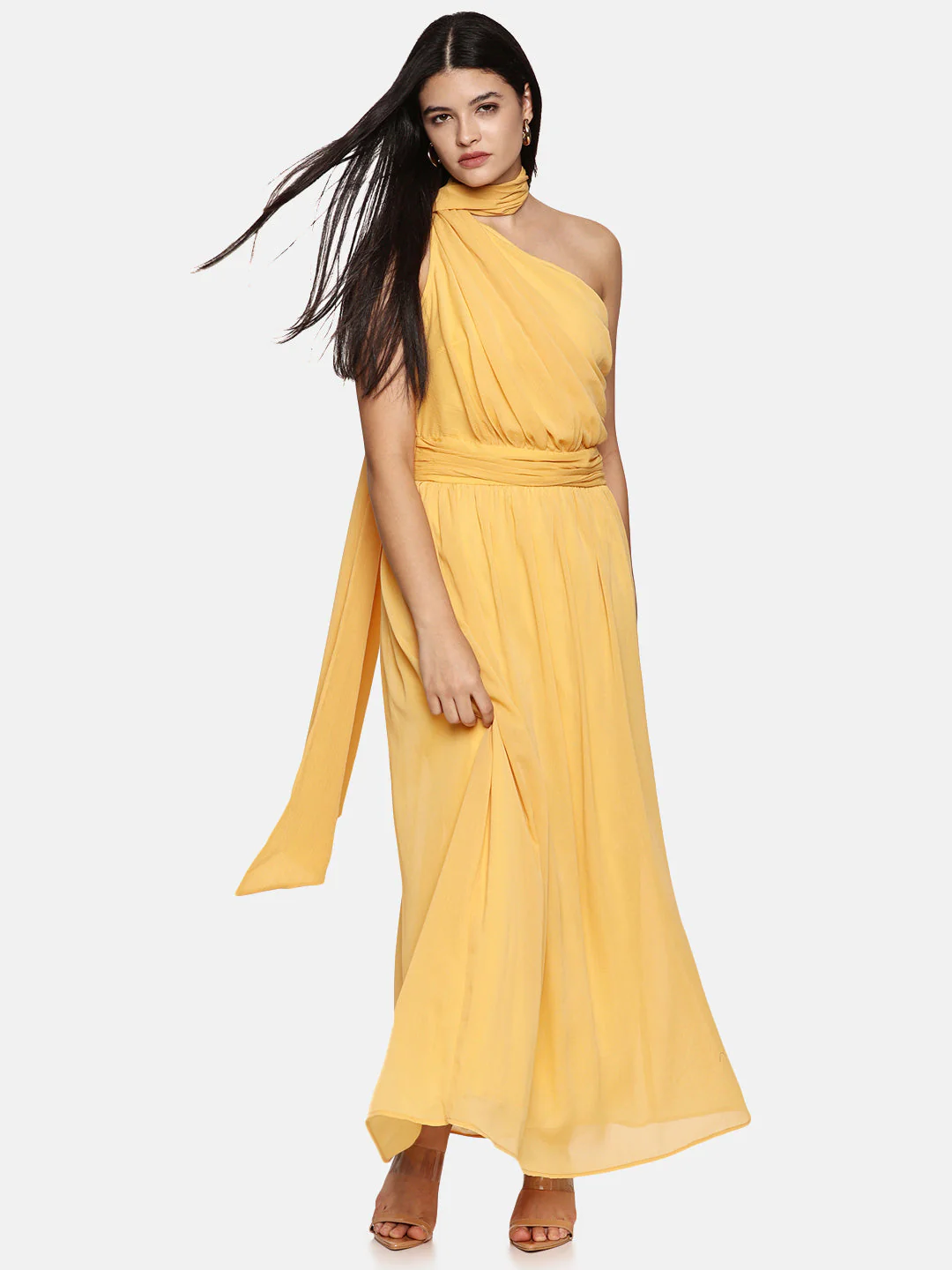 IS.U Yellow One Shoulder Maxi Dress - Image 10